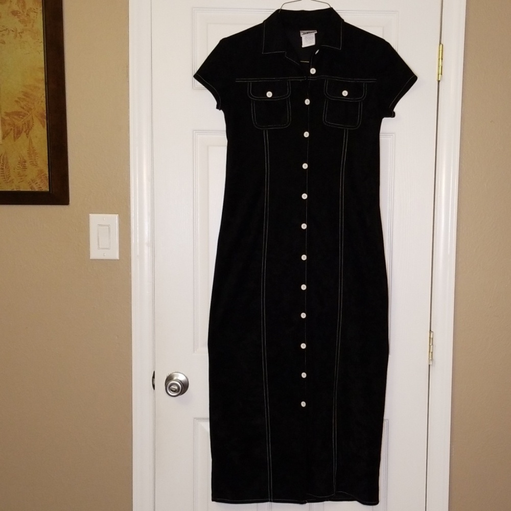 Palate maxi dress, sz9, black and white,  50"